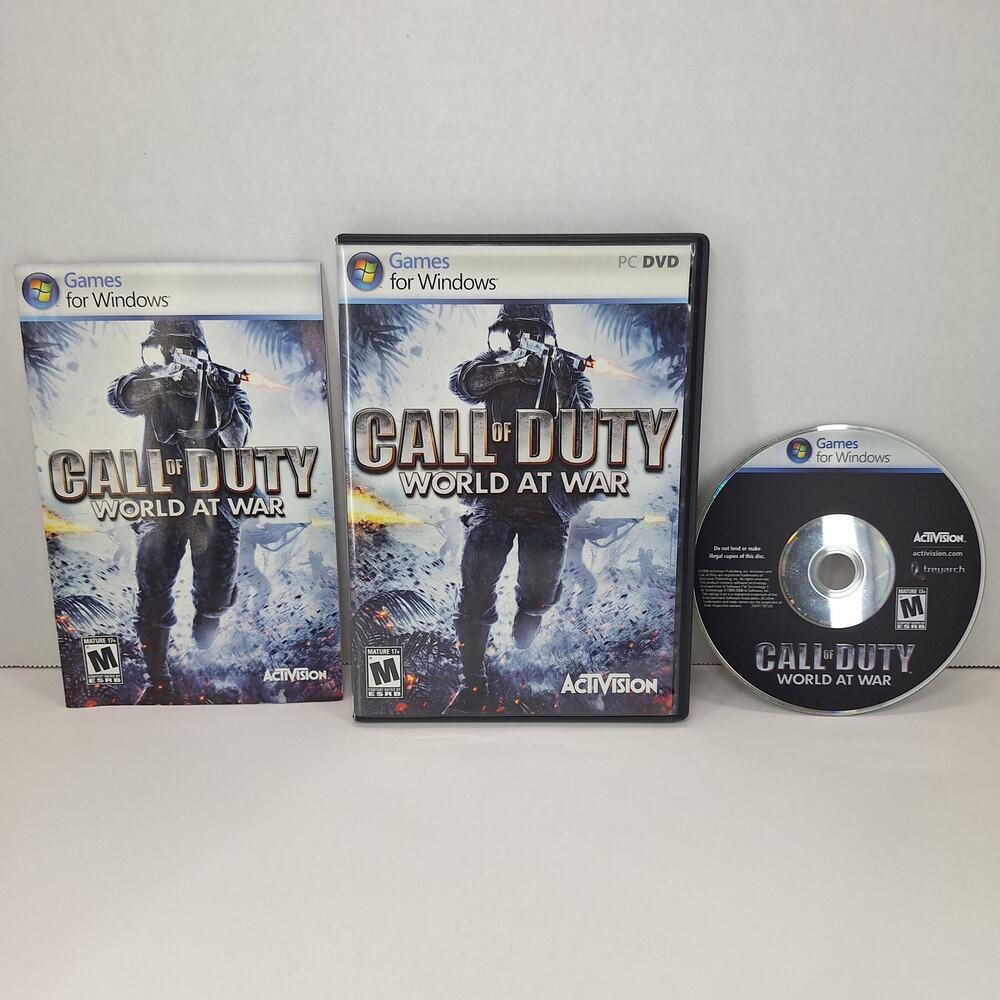 Call Of Duty World At War Video Game With Case & Manual - Windows PC